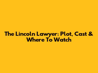 The Lincoln Lawyer: Plot, Cast & Where To Watch