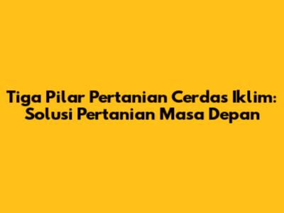 Tiga Pilar Pertanian Cerdas Iklim: Solusi Pertanian Masa Depan