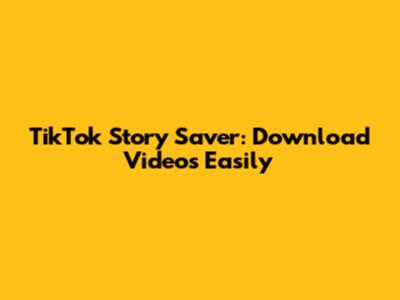 TikTok Story Saver: Download Videos Easily