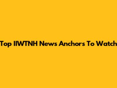Top IIWTNH News Anchors To Watch