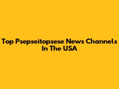 Top Psepseitopsese News Channels In The USA