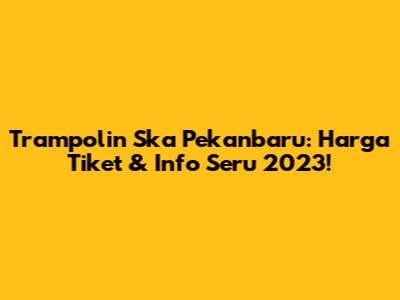 Trampolin Ska Pekanbaru: Harga Tiket & Info Seru 2023!