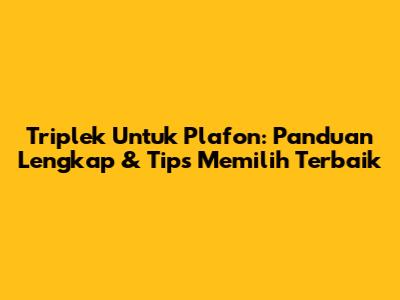 Triplek Untuk Plafon: Panduan Lengkap & Tips Memilih Terbaik