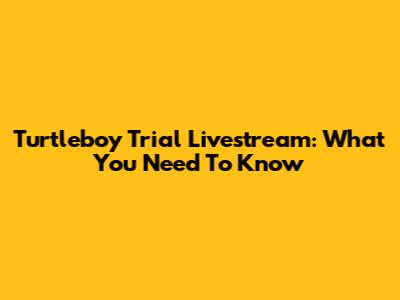 Turtleboy Trial Livestream: What You Need To Know