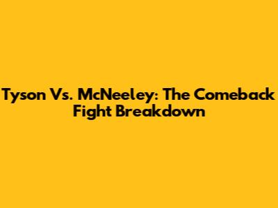 Tyson Vs. McNeeley: The Comeback Fight Breakdown