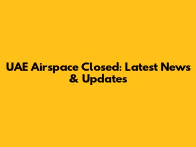 UAE Airspace Closed: Latest News & Updates