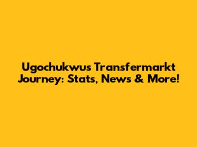 Ugochukwu's Transfermarkt Journey: Stats, News & More!