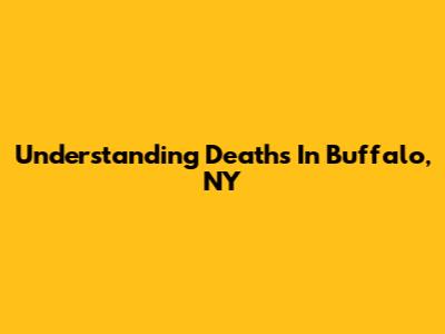Understanding Deaths In Buffalo, NY