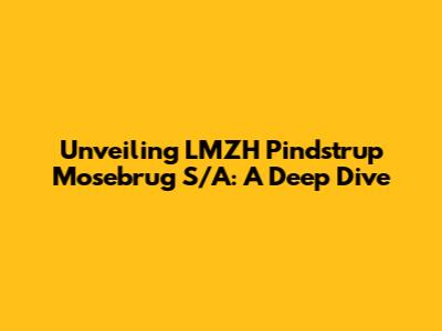 Unveiling LMZH Pindstrup Mosebrug S/A: A Deep Dive
