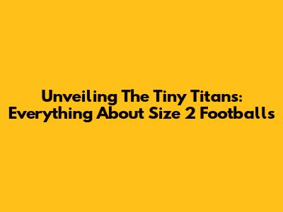 Unveiling The Tiny Titans: Everything About Size 2 Footballs