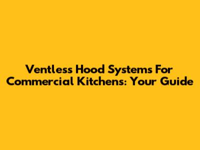 Ventless Hood Systems For Commercial Kitchens: Your Guide