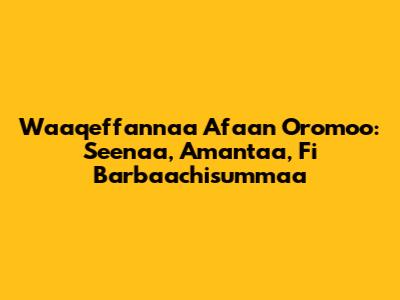 Waaqeffannaa Afaan Oromoo: Seenaa, Amantaa, Fi Barbaachisummaa