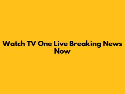 Watch TV One Live Breaking News Now