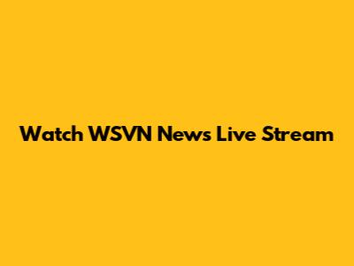 Watch WSVN News Live Stream