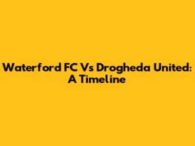 Waterford FC Vs Drogheda United: A Timeline