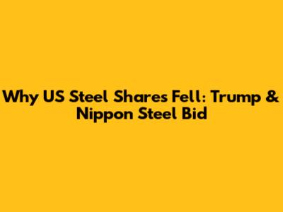 Why US Steel Shares Fell: Trump & Nippon Steel Bid