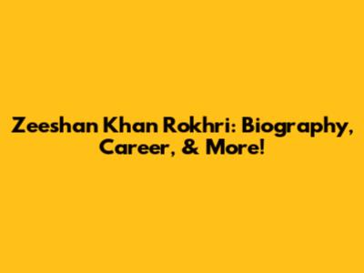 Zeeshan Khan Rokhri: Biography, Career, & More!